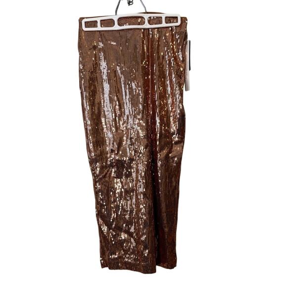 NWT Culpos x INC Rose Gold Sequin Fitted Midi Skirt - Picture 6 of 7